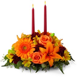 The FTD Bright Autumn Centerpiece from Clermont Florist & Wine Shop, flower shop in Clermont